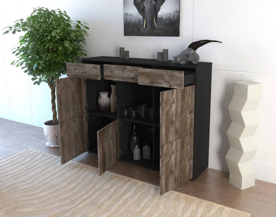 Stil Zeit Möbel Highboard Serafina ,Eiche (136x108x35cm) Speichern exportieren