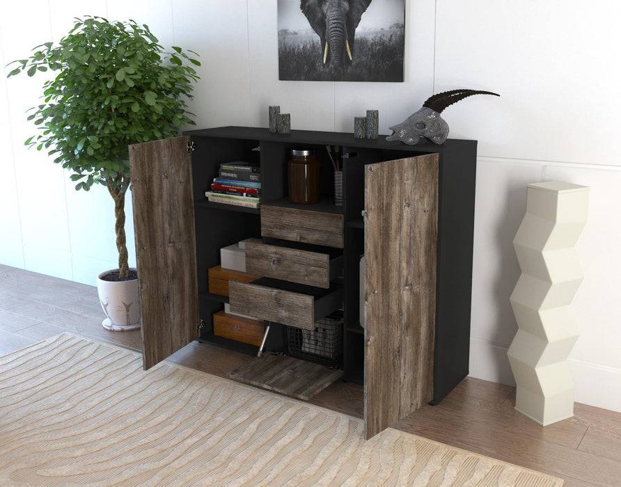 Stil Zeit Möbel Highboard Rebecca ,Eiche (136x108x35cm) Black Friday Preise