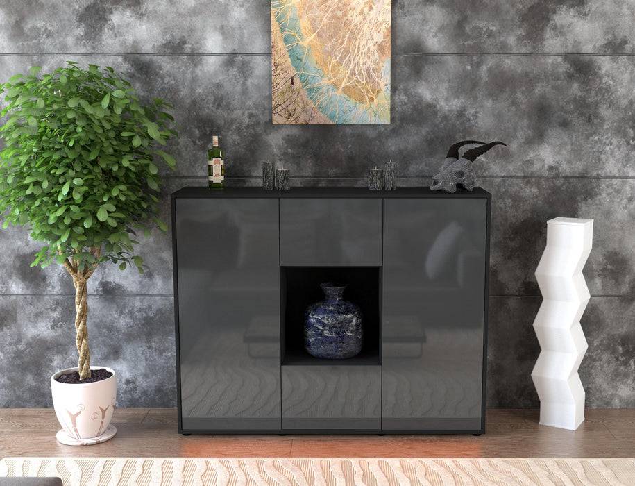 Stil Zeit Möbel Highboard Priscilla ,Grau (136x108x35cm) Im Verkauf