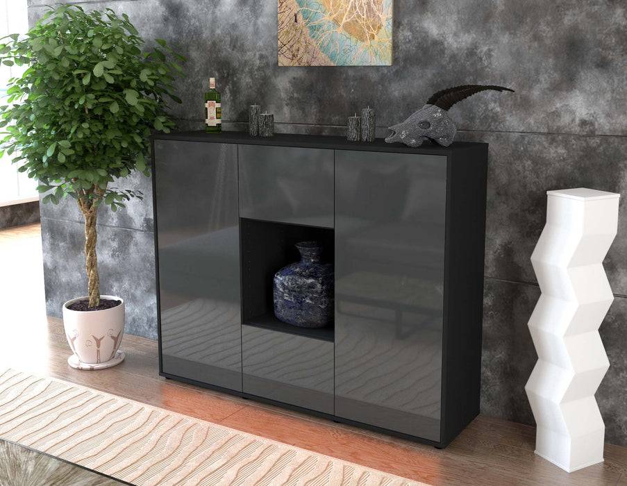 Stil Zeit Möbel Highboard Priscilla ,Grau (136x108x35cm) Im Verkauf