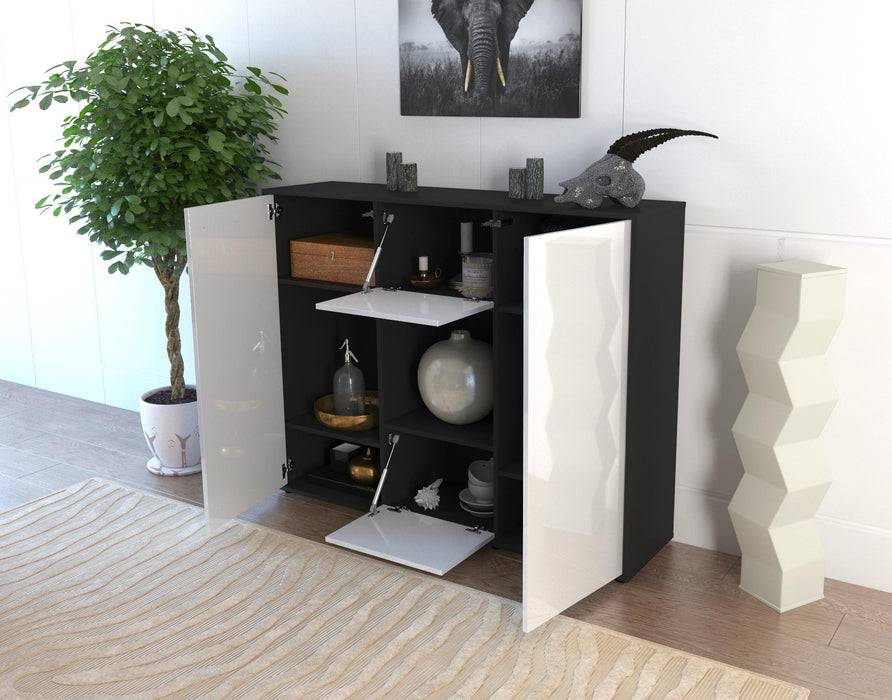 Stil Zeit Möbel Highboard Priscilla ,Grau (136x108x35cm) Im Verkauf