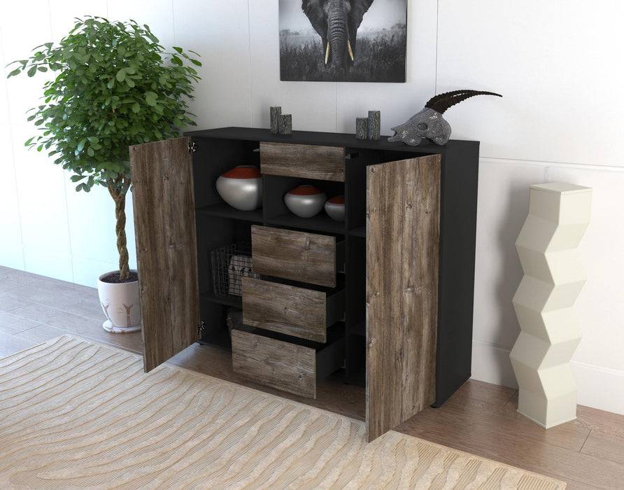 Stil Zeit Möbel Highboard Ornella ,Eiche (136x108x35cm) zollfrei