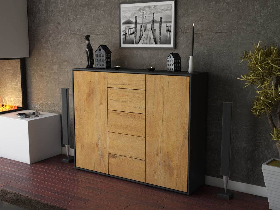 Stil Zeit Möbel Highboard Nina ,Eiche (136x108x35cm) 50% Rabatt für begrenzte Zeit