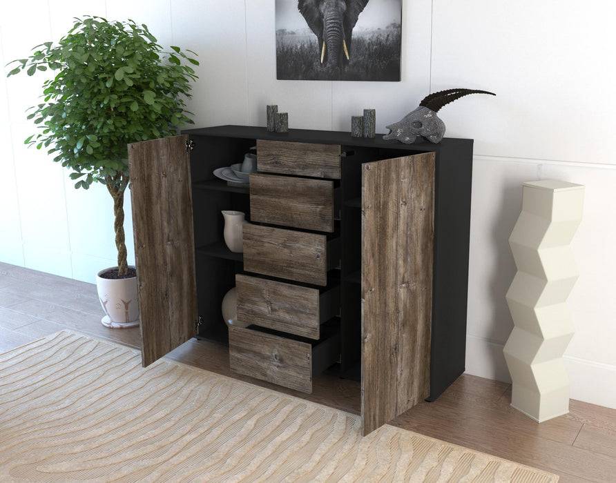 Stil Zeit Möbel Highboard Nina ,Eiche (136x108x35cm) 50% Rabatt für begrenzte Zeit