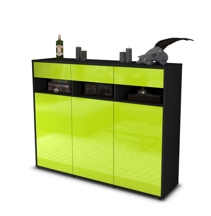 Stil Zeit Möbel Highboard Marlene ,Grün (136x108x35cm)