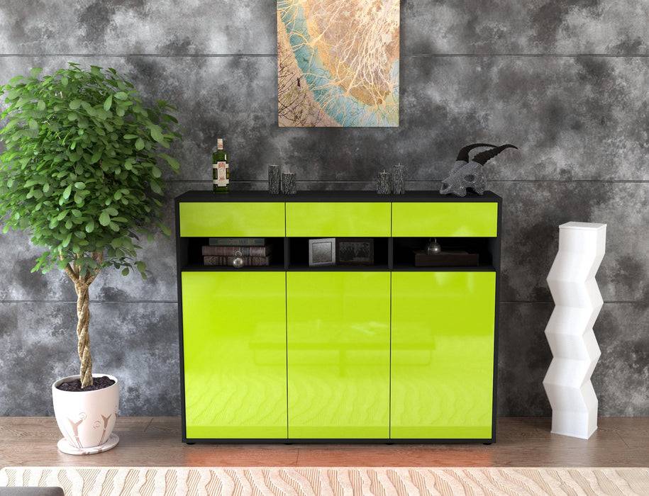 Stil Zeit Möbel Highboard Marlene ,Grün (136x108x35cm) Rabatte dieses Monats