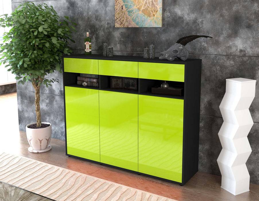 Stil Zeit Möbel Highboard Marlene ,Grün (136x108x35cm) Rabatte dieses Monats