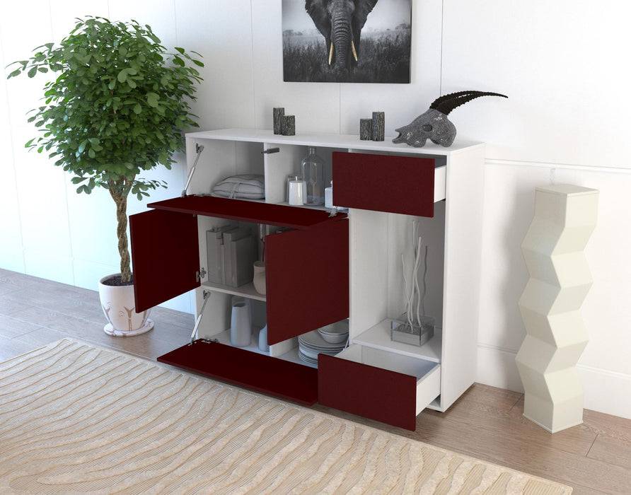 Stil Zeit Möbel Highboard Violetta ,Gelb (136x108x35cm) Outlet