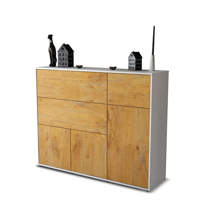 Stil Zeit Möbel Highboard Valentina ,Eiche (136x108x35cm)