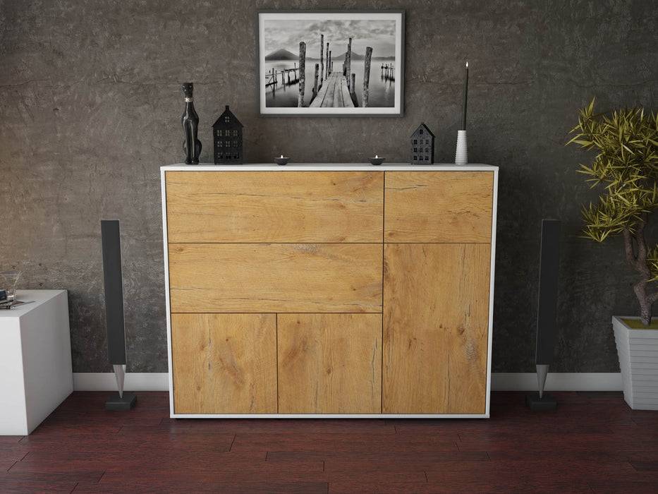 Stil Zeit Möbel Highboard Valentina ,Eiche (136x108x35cm) Auslauf