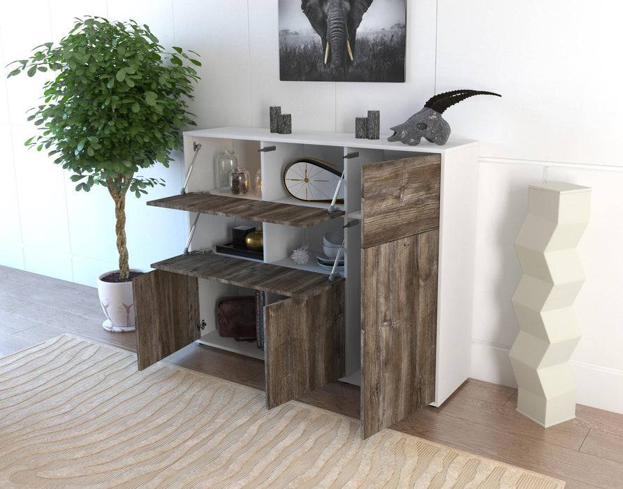 Stil Zeit Möbel Highboard Valentina ,Eiche (136x108x35cm) Auslauf