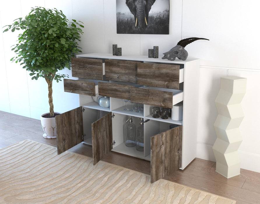 Stil Zeit Möbel Highboard Tiziana ,Walnuss (136x108x35cm) Angebote