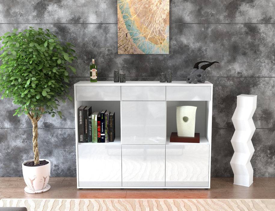 Stil Zeit Möbel Highboard Selena ,Weiß (136x108x35cm) Hotsell