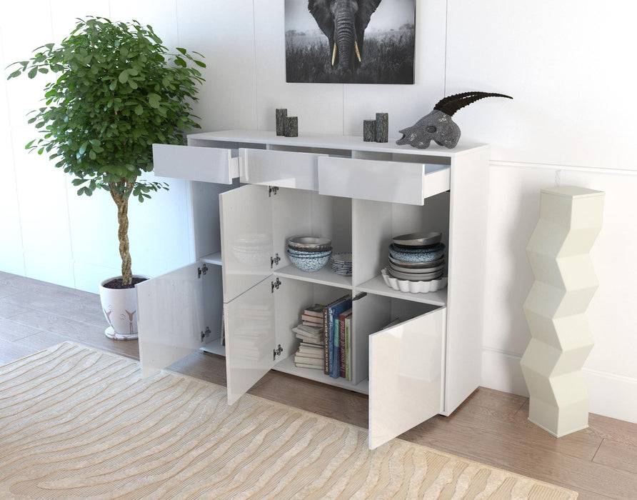 Stil Zeit Möbel Highboard Selena ,Weiß (136x108x35cm) Hotsell