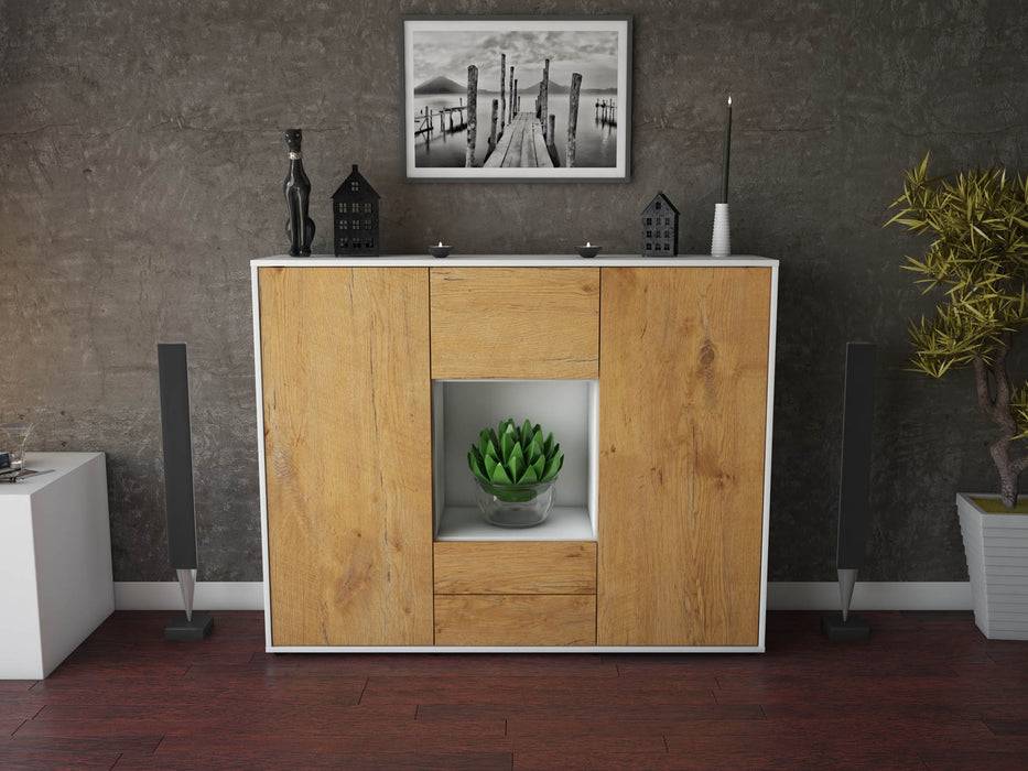 Stil Zeit Möbel Highboard Rella ,Eiche (136x108x35cm) im Angebot