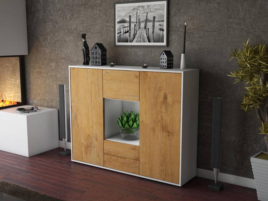 Stil Zeit Möbel Highboard Rella ,Eiche (136x108x35cm) im Angebot