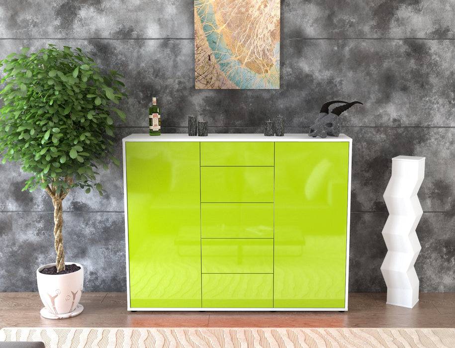 Stil Zeit Möbel Highboard Nina ,Grün (136x108x35cm) Schlussverkauf