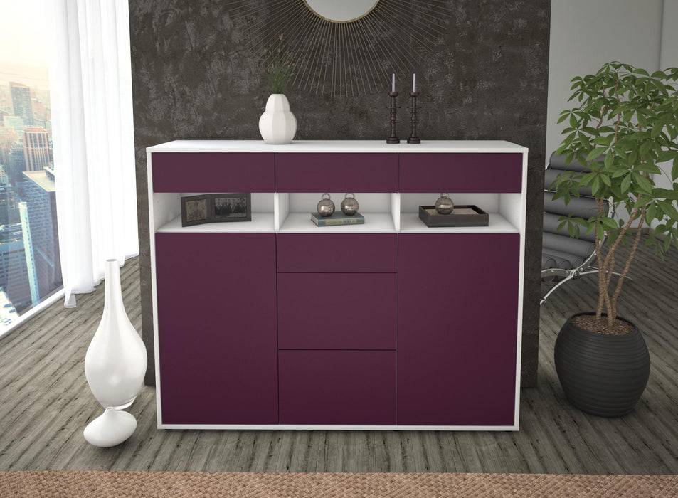 Stil Zeit Möbel Highboard Ylenia ,Lila (136x108x35cm) Günstiger Verkauf