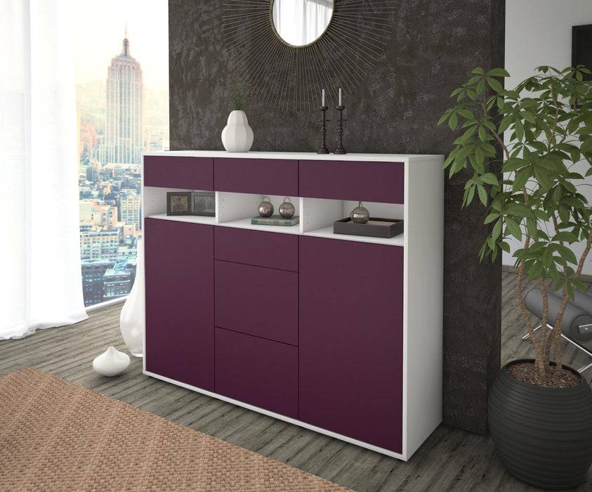Stil Zeit Möbel Highboard Ylenia ,Lila (136x108x35cm) Günstiger Verkauf
