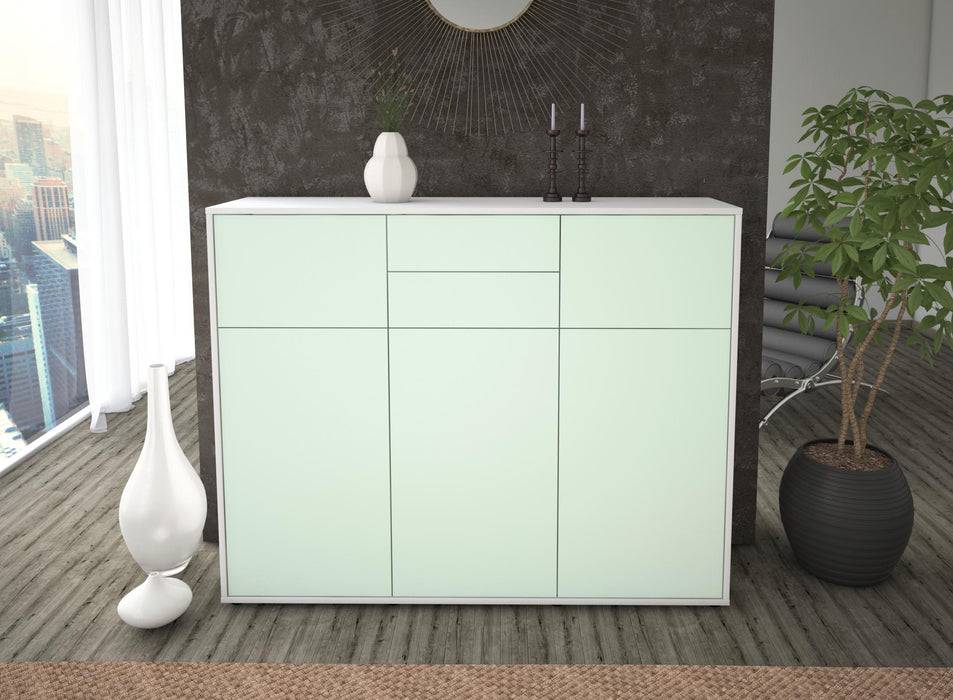 Stil Zeit Möbel Highboard Matea ,Mint (136x108x35cm) Fabrikverkauf