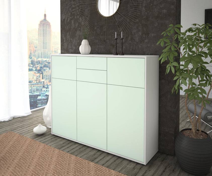 Stil Zeit Möbel Highboard Matea ,Mint (136x108x35cm) Fabrikverkauf