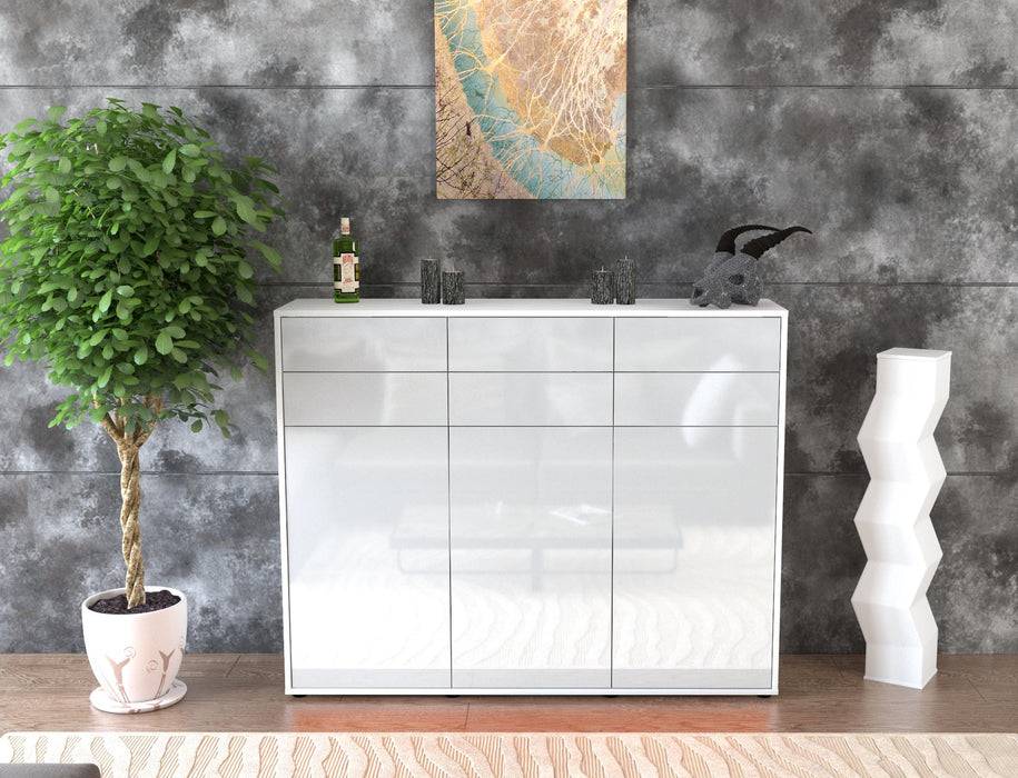 Stil Zeit Möbel Highboard Martina ,Weiß (136x108x35cm) Meist gekauft