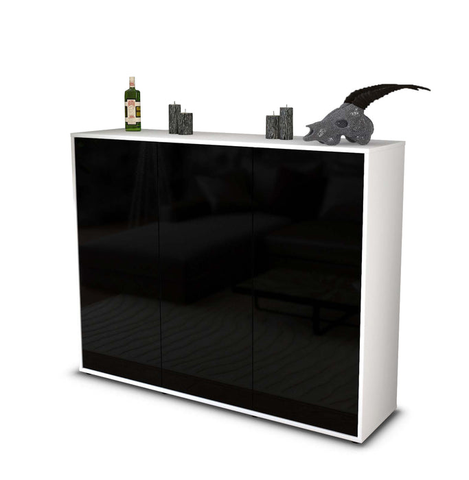 Stil Zeit Möbel Highboard Luzia ,Schwarz (136x108x35cm)