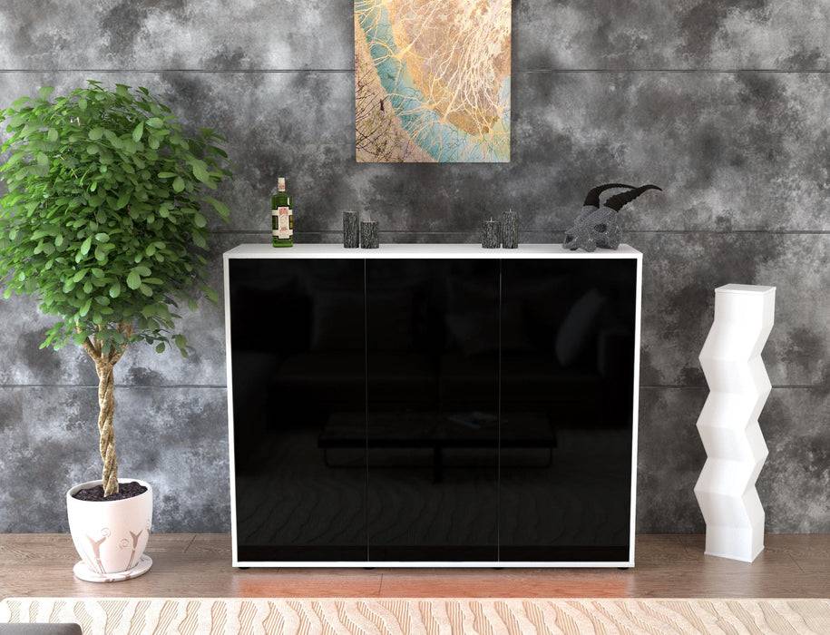 Stil Zeit Möbel Highboard Luzia ,Schwarz (136x108x35cm) Blitzverkäufe