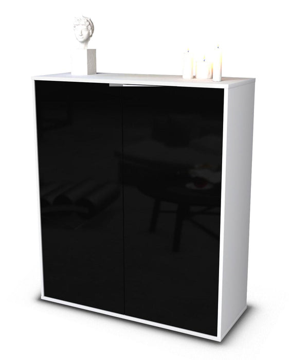 Stil Zeit Möbel Highboard Gioia ,Schwarz (92x108x35cm)