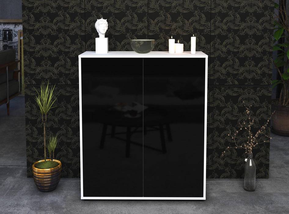 Stil Zeit Möbel Highboard Gioia ,Schwarz (92x108x35cm) Kostenloser Versand