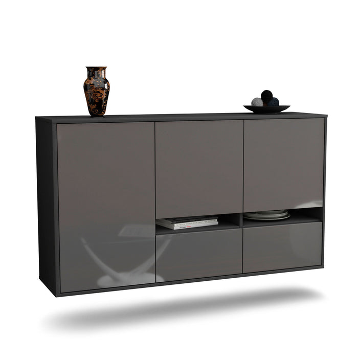 Stil Zeit Möbel Sideboard Lancaster, Grau, hängend (136x79x35cm)