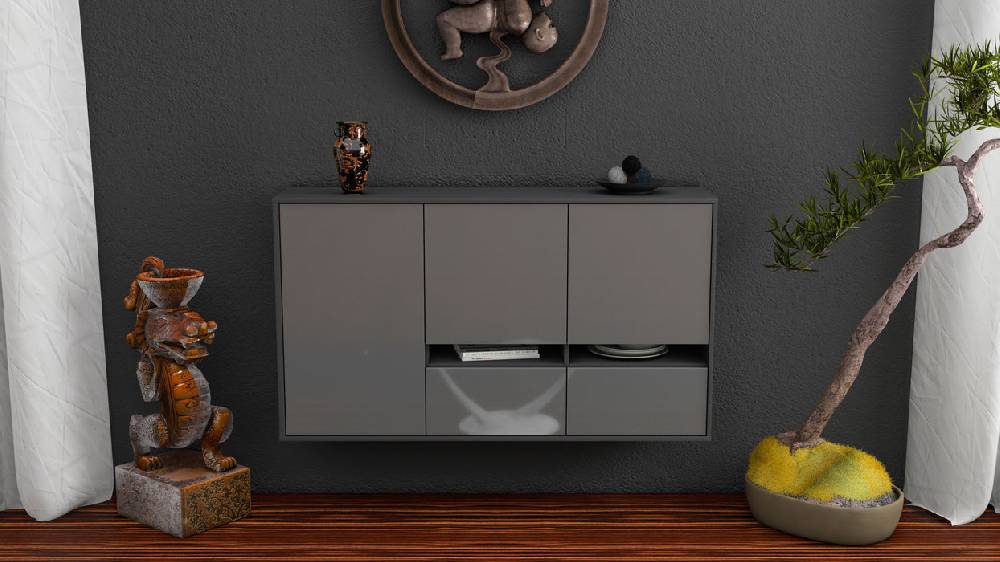 Stil Zeit Möbel Sideboard Lancaster, Grau, hängend (136x79x35cm) Fabrik Onlineshop