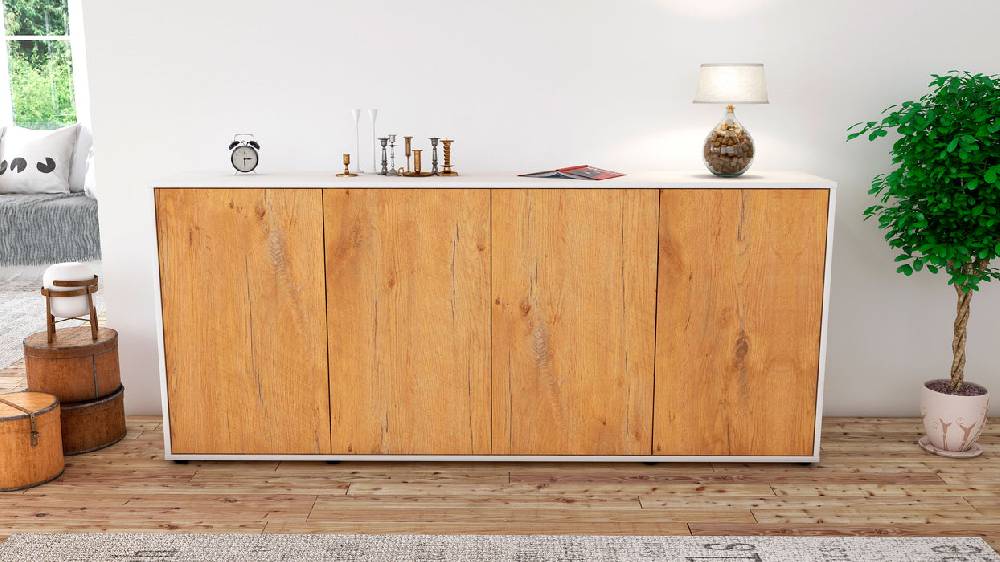 Stil Zeit Möbel Sideboard Elana, Eiche (180x79x35cm) Günstig kaufen