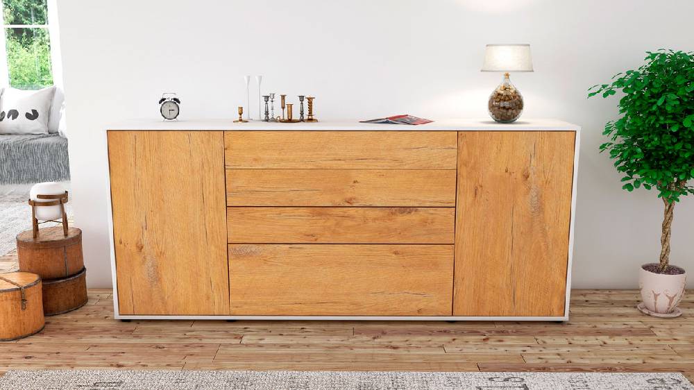 Stil Zeit Möbel Sideboard Eleni, Eiche (180x79x35cm) Flash Sale