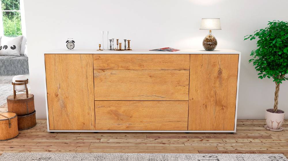 Stil Zeit Möbel Sideboard Eleonora, Eiche (180x79x35cm) Exklusivangebot