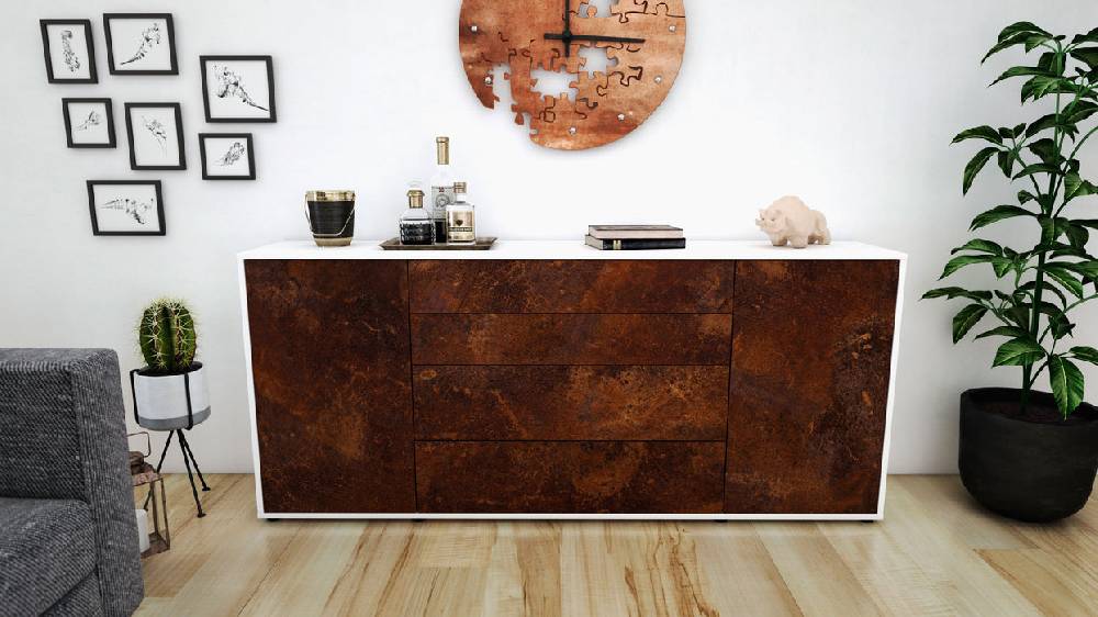 Stil Zeit Möbel Sideboard Elettra, Rost (180x79x35cm) Preisnachlass