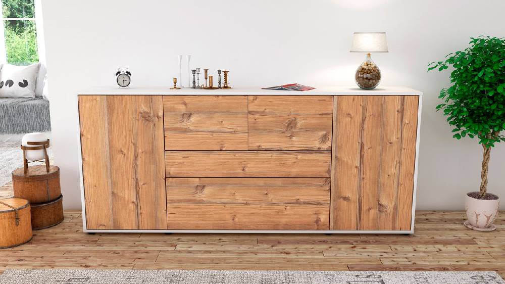 Stil Zeit Möbel Sideboard Elisa, Pinie (180x79x35cm) Osterangebot