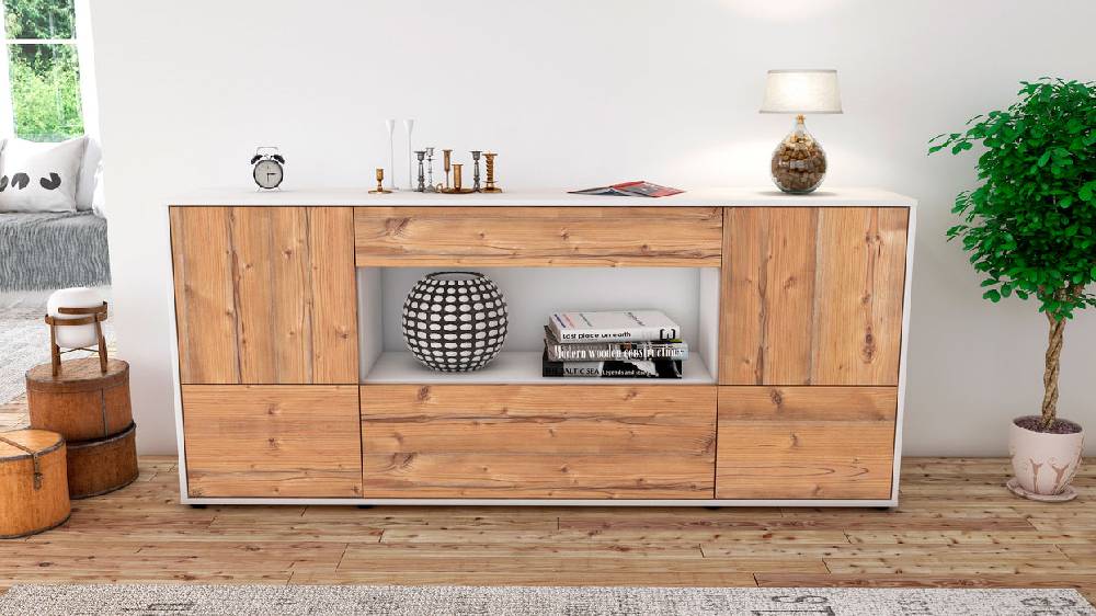 Stil Zeit Möbel Sideboard Elodie, Pinie (180x79x35cm) Muttertagsangebot