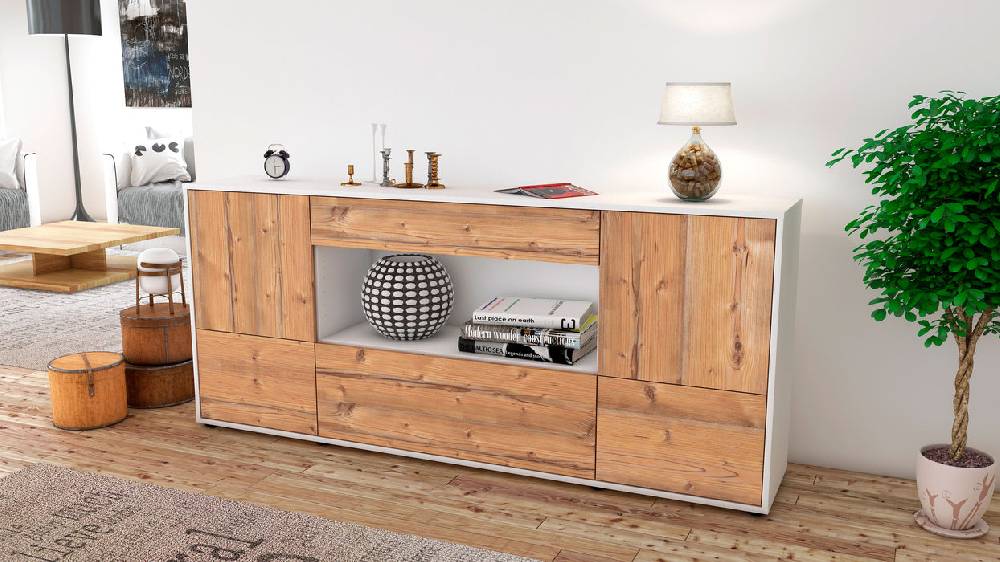Stil Zeit Möbel Sideboard Elodie, Pinie (180x79x35cm) Muttertagsangebot