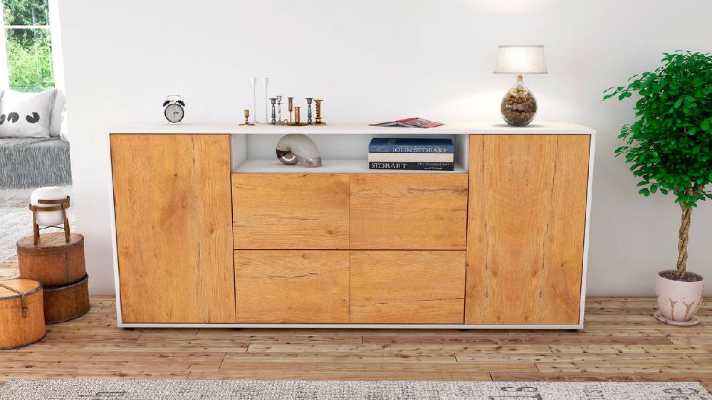 Stil Zeit Möbel Sideboard Ephenia, Eiche (180x79x35cm) Vatertagsangebot