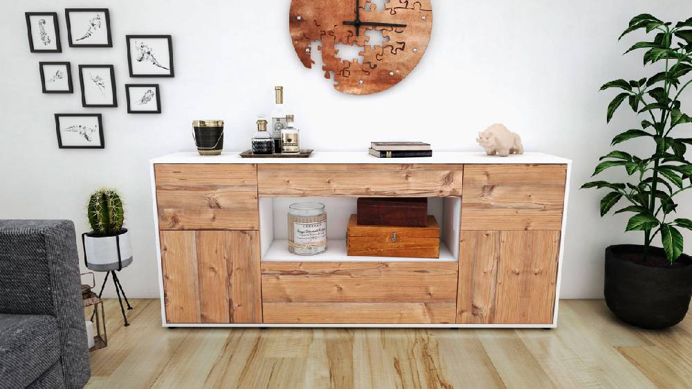 Stil Zeit Möbel Sideboard Fabiola, Pinie (180x79x35cm) Jubiläumsangebot