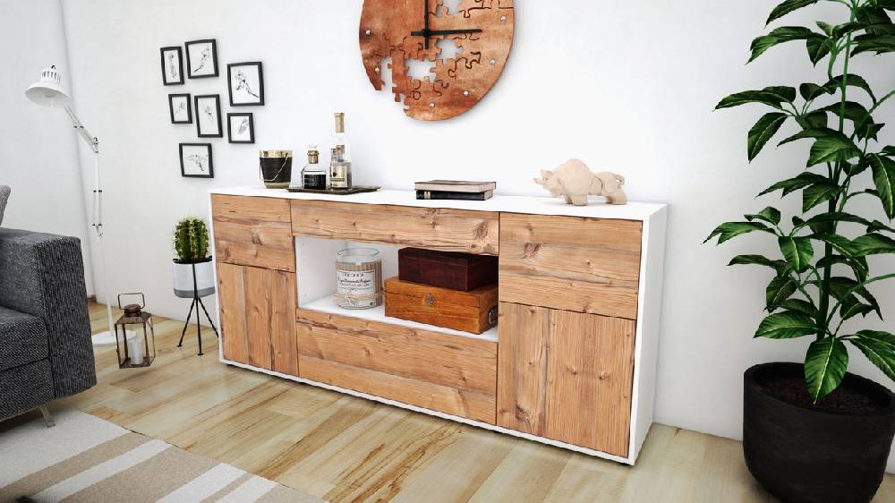 Stil Zeit Möbel Sideboard Fabiola, Pinie (180x79x35cm) Jubiläumsangebot