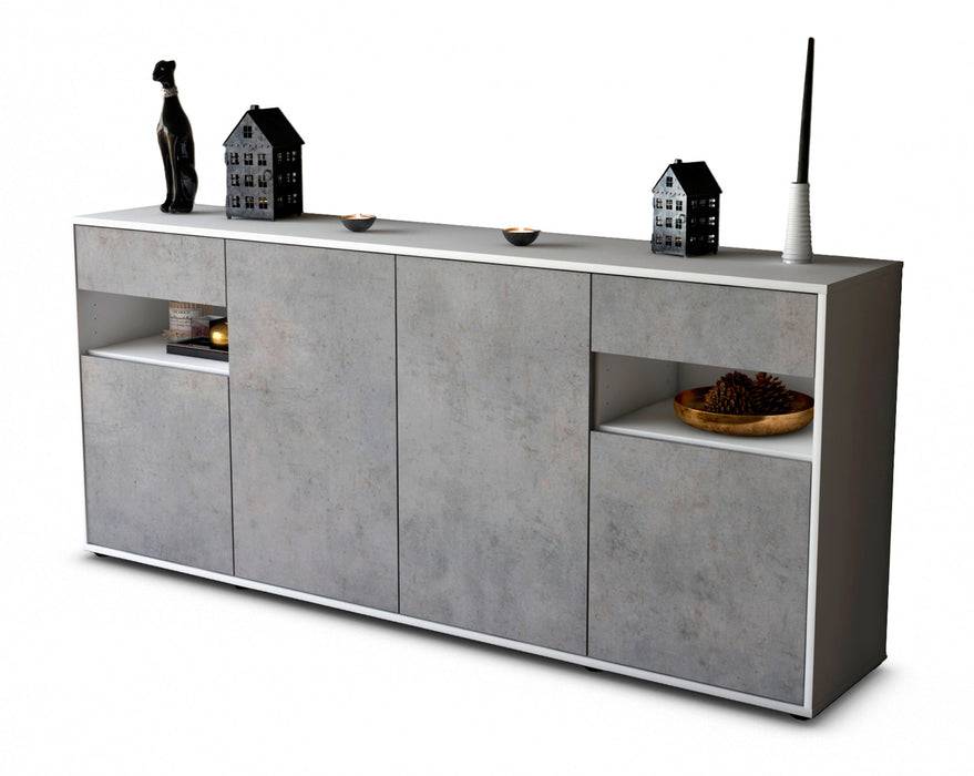 Stil Zeit Möbel Sideboard Franca, Beton (180x79x35cm)