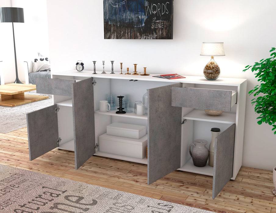 Stil Zeit Möbel Sideboard Franca, Beton (180x79x35cm) Heißer Verkauf