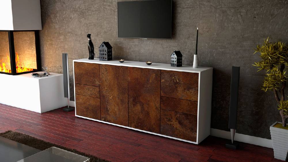 Stil Zeit Möbel Sideboard Gemma, Rost (180x79x35cm) Top Angebot