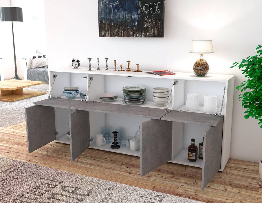 Stil Zeit Möbel Sideboard Gianna, Beton (180x79x35cm) Neueste Mode