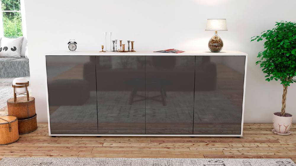 Stil Zeit Möbel Sideboard Elana, Grau (180x79x35cm) Saisonale Angebote
