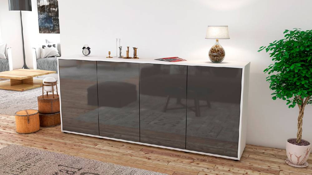 Stil Zeit Möbel Sideboard Elana, Grau (180x79x35cm) Saisonale Angebote