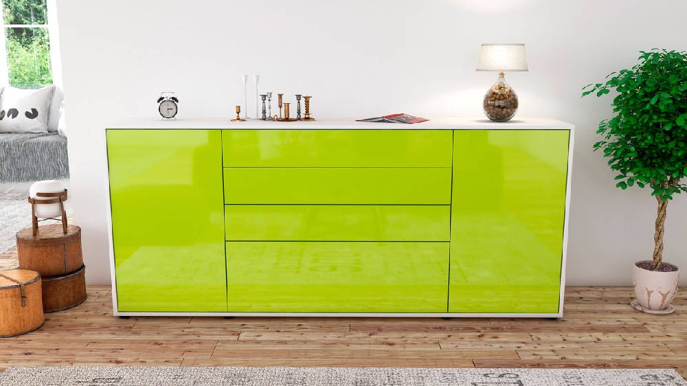 Stil Zeit Möbel Sideboard Eleni, Grün (180x79x35cm) Kauf eins, bekomm eins gratis