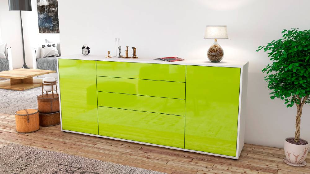 Stil Zeit Möbel Sideboard Eleni, Grün (180x79x35cm) Kauf eins, bekomm eins gratis